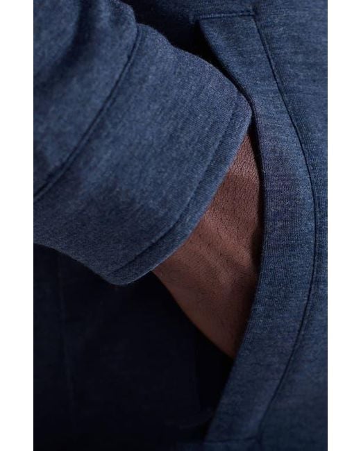 Bugatchi Blue Heathered Kint Snap-Up Shirt Jacket for men