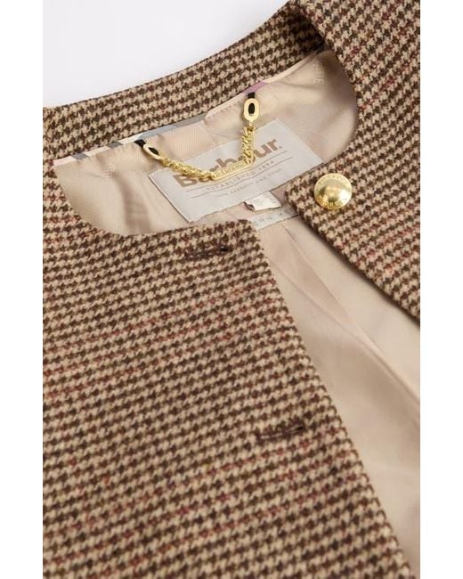 Barbour Brown Corina Houndstooth Wool Jacket