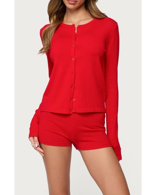 Edikted Red Maycee Cardigan