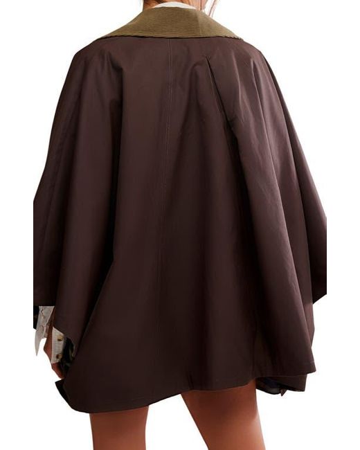 Free People Brown Bailey Button-Up Cape