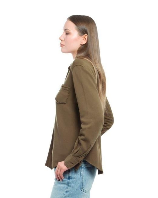 Wilt Green Button Front Sweatshirt