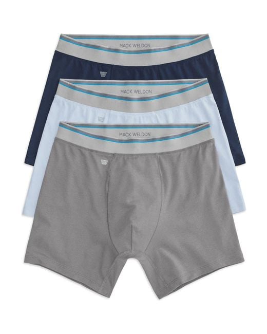 Mack Weldon Blue 3-Pack Cloud Fx Boxer Briefs for men