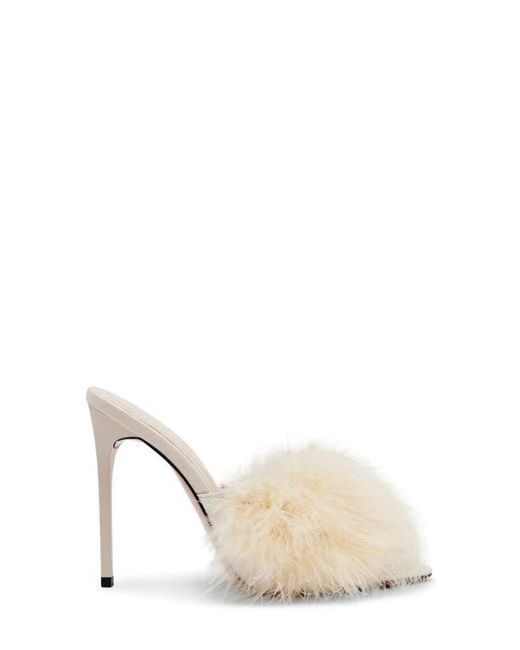 Steve Madden Natural Ashbey Faux Feather Sandal