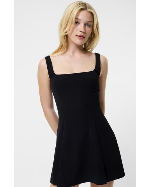 French Connection Black Sleeveless Square Neck Minidress