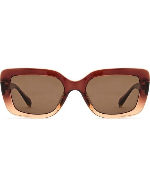 Fossil Brown 52Mm Gradient Rectangular Sunglasses