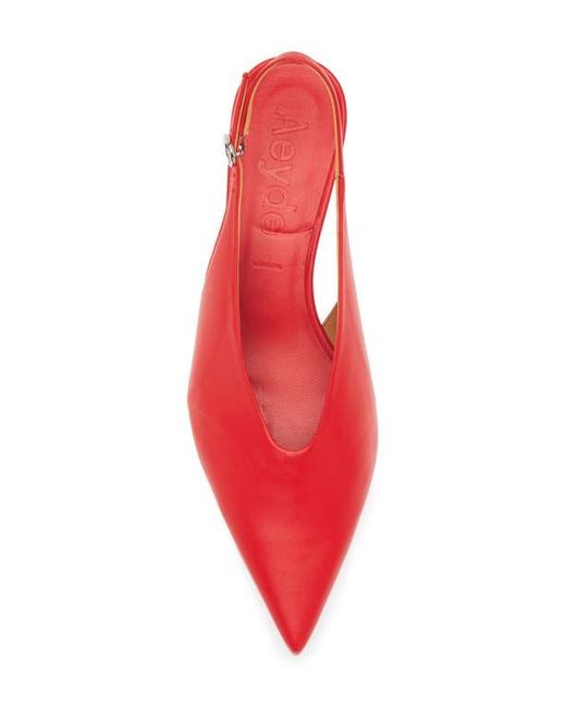 Aeyde Red Oti Slingback Pointed Toe Pump