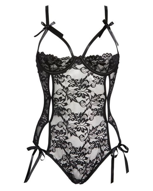 Oh La La Cheri Brown Zara Underwire Open Cup Open Gusset Lace Teddy