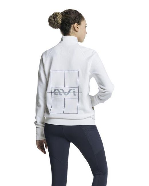 AVI White Pickleball Warmup Pullover