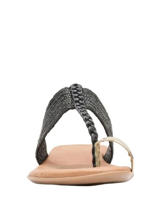 Andre Assous Black Neo Toe Loop Sandal