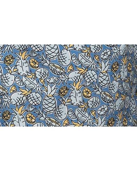 Eton of Sweden Blue Pineapple Print Swim Trunks for men