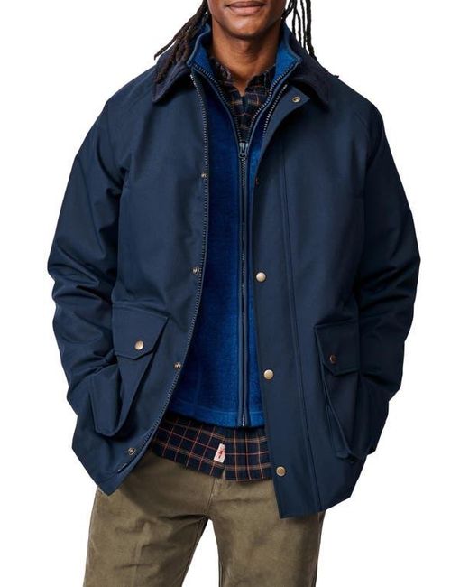 aubi Blue Derwent Long Sleeve Collared Barn Jacket for men