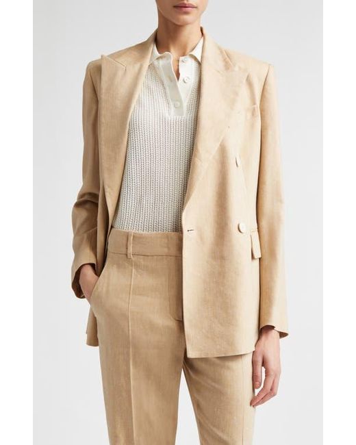 Eleventy Natural Double Breasted Linen & Wool Jacket