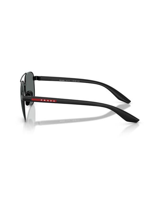 Prada Linea Rossa Gray 58Mm Polarized Pilot Sunglasses for men