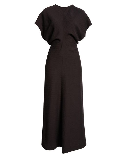 Totême  Black Crinkle Texture Knit Maxi Dress