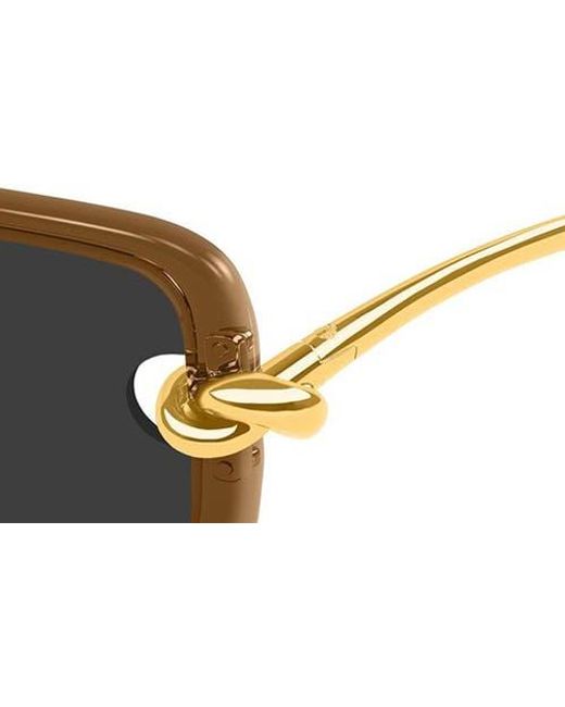 Bottega Veneta Brown 56Mm Rectangular Sunglasses