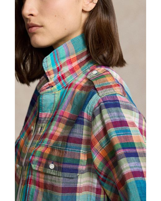 Polo Ralph Lauren Multicolor Plaid Linen Button-up Shirt