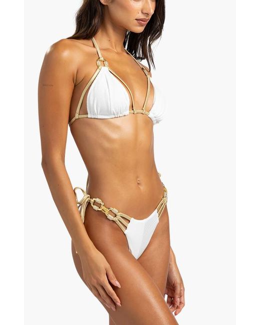 Beach Bunny Swimwear White Madagascar Glam Tie Side Bottom