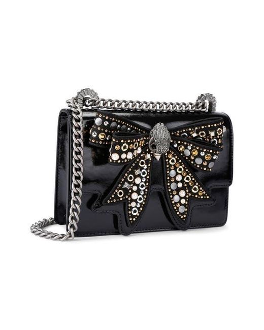 Kurt Geiger Black Small Shoreditch Bow Convertible Leather Crossbody Bag