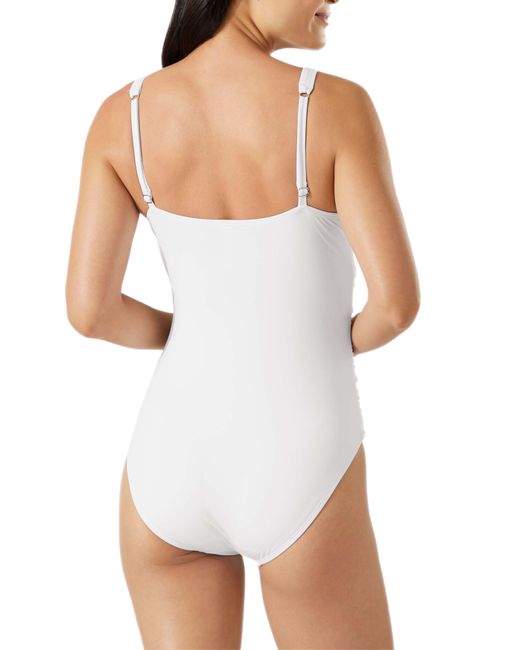 Tommy Bahama White Pearl Underwire Twist Front One-piece Swimsuit