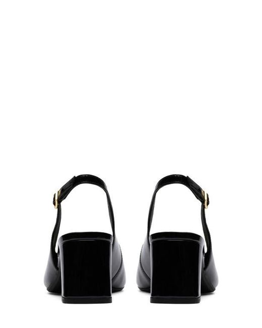 Clarks Black Fernie Square Toe Slingback Pump