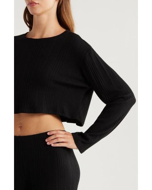 Andine Black Maeve Palermo Rib Long Sleeve Crop Top
