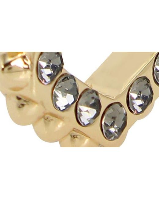 AllSaints Metallic Crystal Stud Hoop Earrings