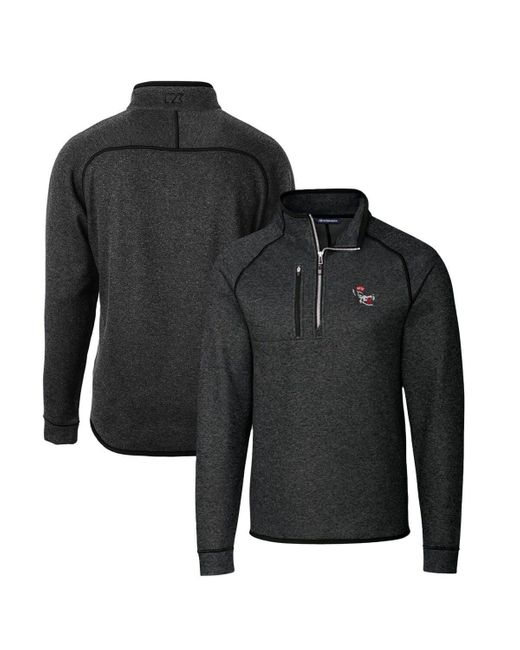 Cutter & Buck Black Nc State Wolfpack Mainsail Sweater-knit Big & Tall Half-zip Pullover Jacket At Nordstrom for men