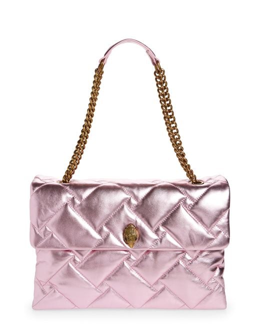 Kurt Geiger Xxl Kensington Soft Quilted Leather Shoulder Bag in Pink | Lyst
