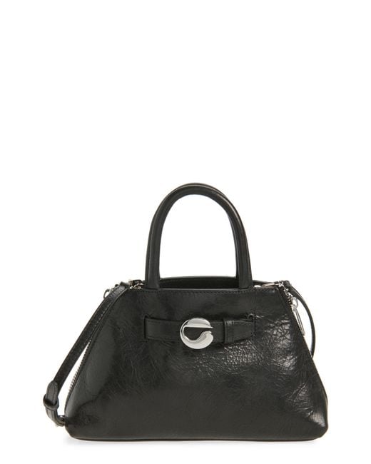 Coperni Black Mini Data Leather Top Handle Bag