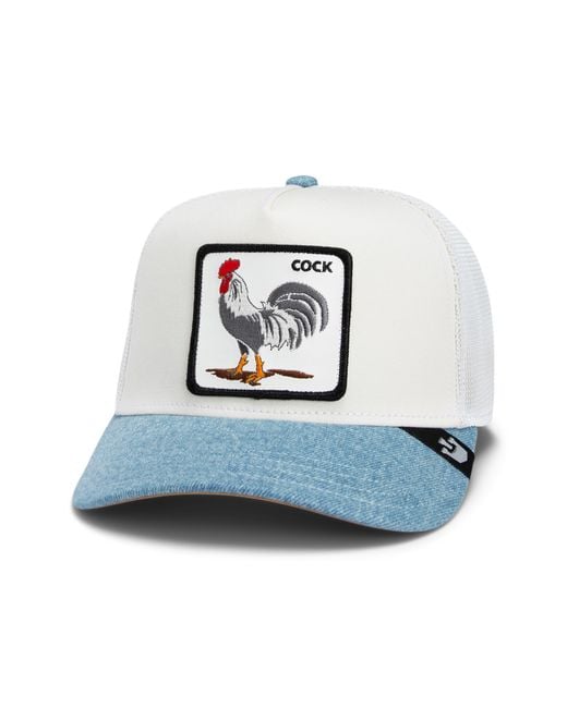 Goorin Bros White Rooster Patch Snapback Baseball Cap for men
