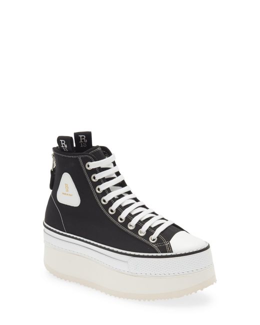 R13 White Platform High Top Sneaker