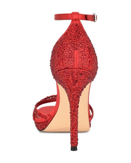 Nine West Red Lartay Platform Ankle Strap Sandal