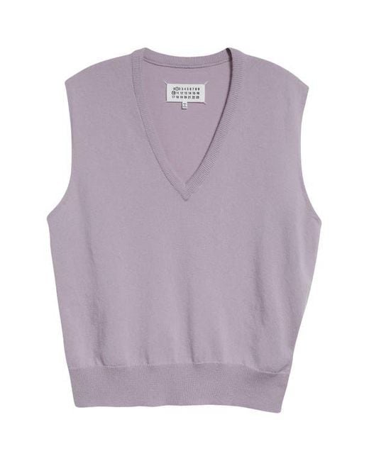 Maison Margiela Purple Virgin Wool V-Neck Sweater Vest