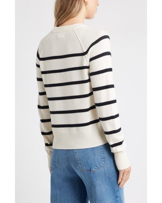 Caslon White Raglan Sleeve Wool & Cashmere Sweater