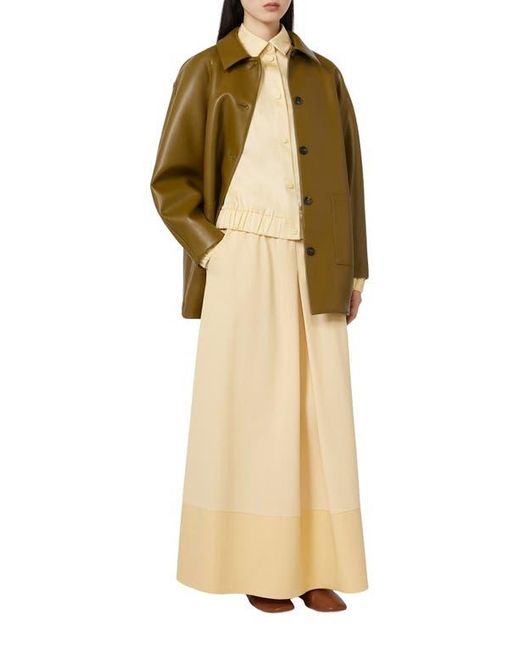 MM by Max Mara Green Fuoco Faux Leather Jacket