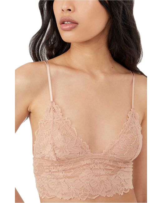 Free People Natural Intimately Fp Everyday Lace Longline Bralette