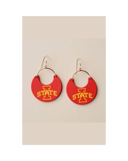 Nickel & Suede Red University Ninas Earrings