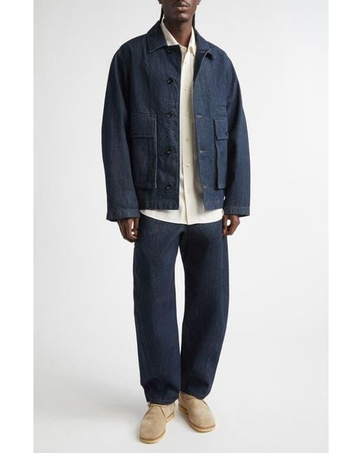 Lemaire Blue Twisted Seam Workwear Jeans for men