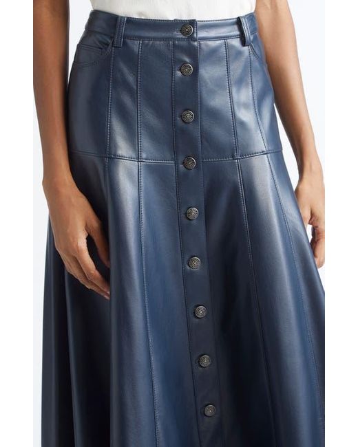 Cinq À Sept Blue Veena Faux Leather Skirt