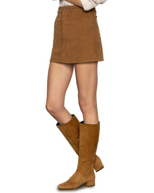 Sanctuary Brown Briar Stretch Cotton Corduroy Miniskirt