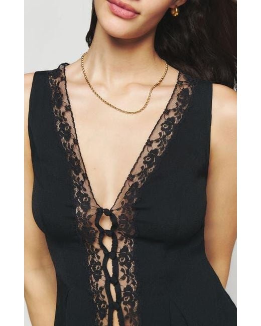 Reformation Blue Cristina Floral Sleeveless Blouse