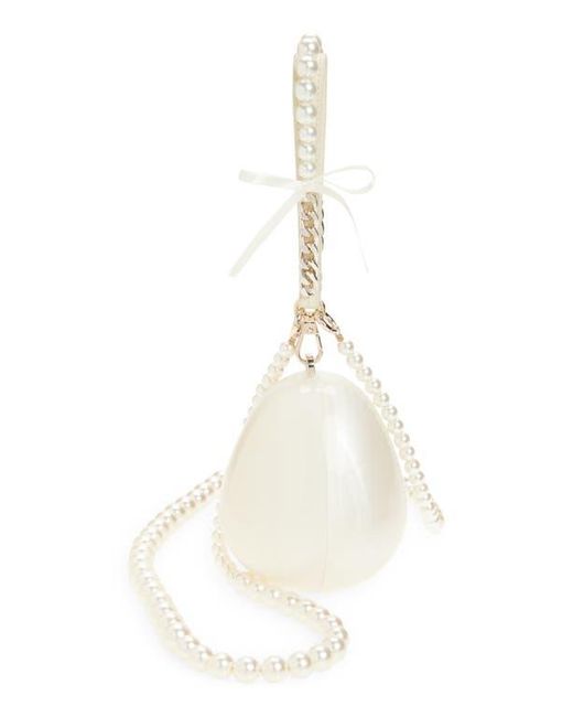 Simone Rocha Micro Egg Clutch With Imitation Pearl Strap in
