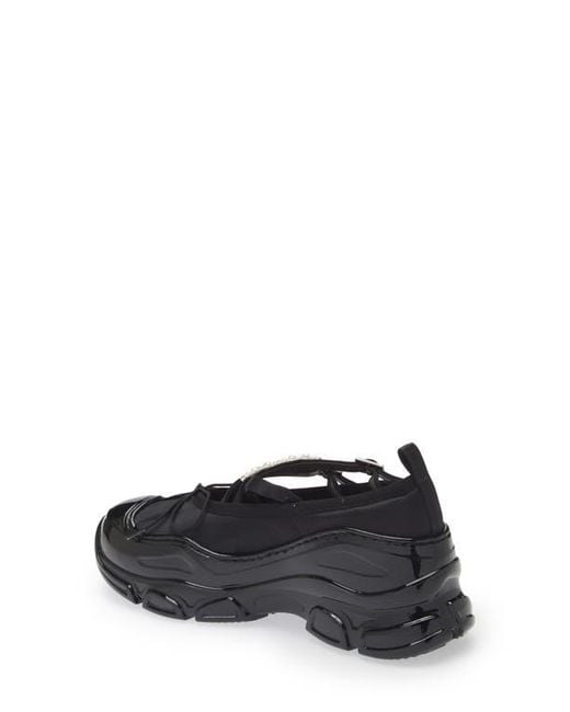 Simone Rocha Black Classic Crisscross Strap Tracker Sneaker