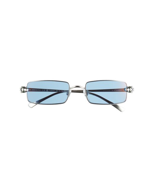 Cartier Blue 54mm Polarized Rectangular Sunglasses