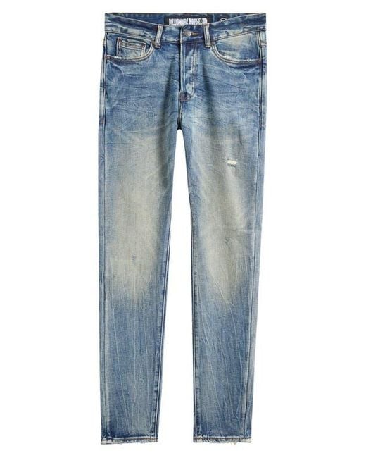 BBCICECREAM Blue Bb Trek Slim Fit Distressed Jeans for men