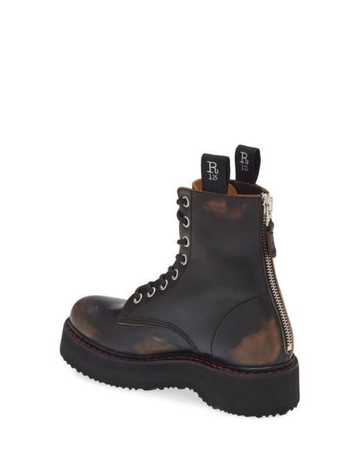 R13 Black Platform Combat Boot