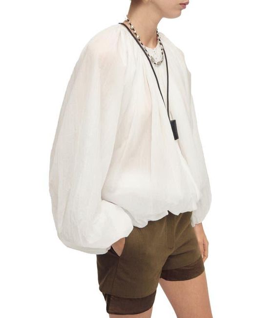 Mango Natural Gathered Semisheer Zip Jacket