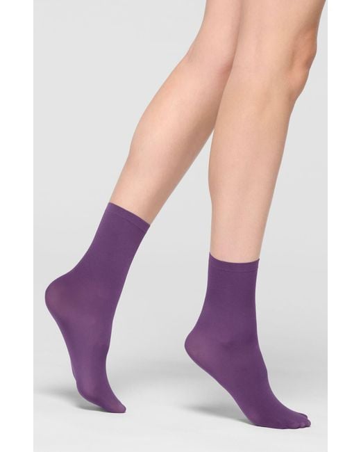 Oroblu Purple Crew Socks