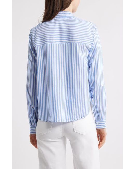 Beach Lunch Lounge Blue Fallon Crop Button-Up Shirt