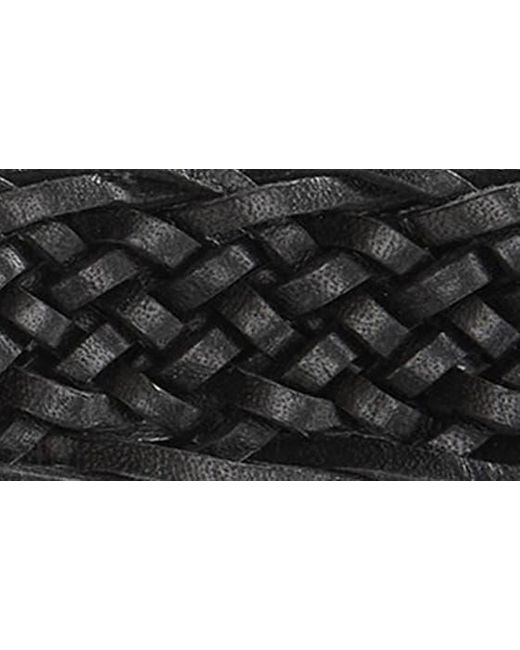 Mango Black Woven Leather Belt